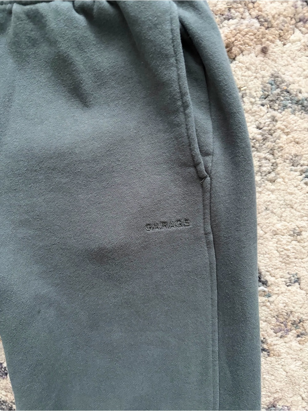 Garage Wide Leg Grey/Green Sweatpants - Picture 5 of 7